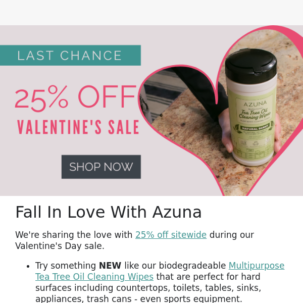25% Off Sitewide Valentine's Sale Ends Tonight