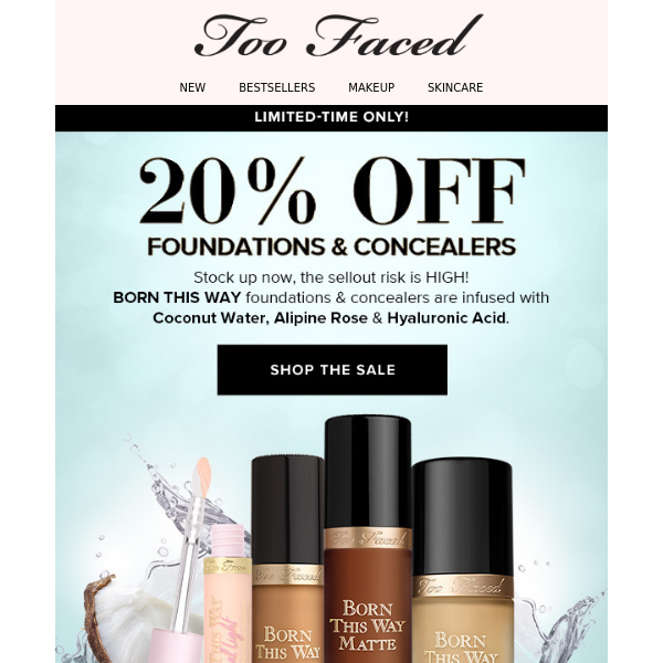 ⏳ Time's Running Out! Get 20% Off Foundations & Concealers