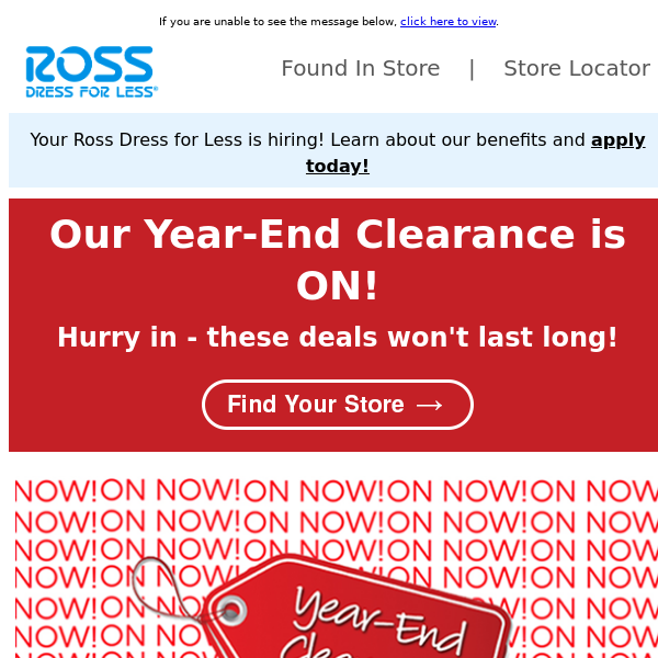 Year-end 👏 Clearance 👏 is 👏 ON - Ross Stores