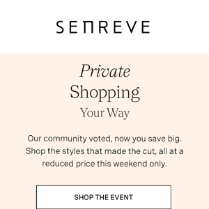 You’re in: private sale access