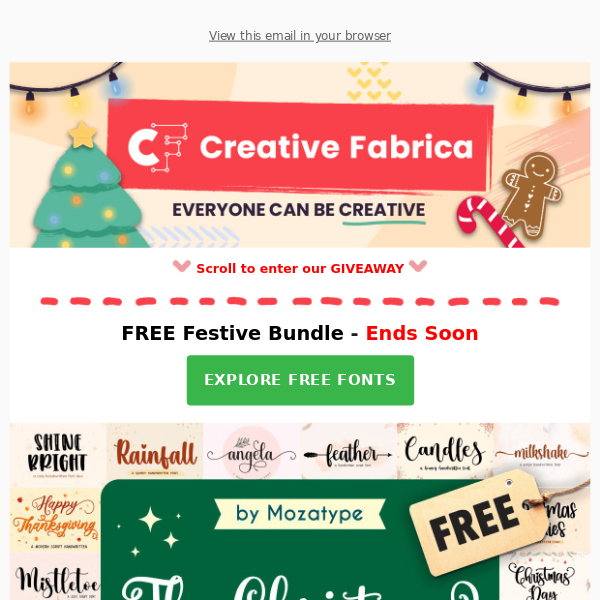 🎁 FREE: Dive Into Festive Font Bundle 🎄