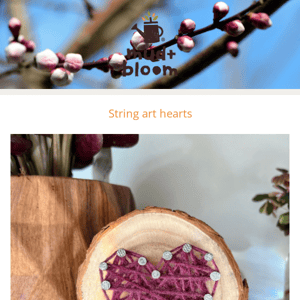 💜 Make string art hearts and do some leaf doodling!