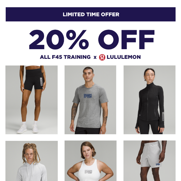 Limited Time Offer | Get 20% Off F45 x Lululemon