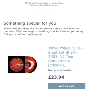 BIG TIP! Tokyo Police Club - Elephant Shell - 2023, 15 Year Anniversary [Tricolour Edition]