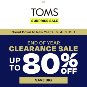 Up to 80% off + the new year countdown begins