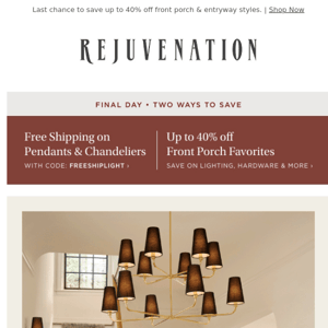 Ends soon: Free shipping on pendants & chandeliers