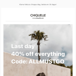 ENDING TONIGHT. 40% OFF EVERYTHING ⏰