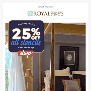 Don't miss out! 😲 25% off Stencil Sale is ending...