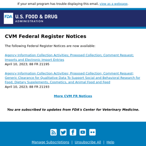 CVM Federal Register Notices