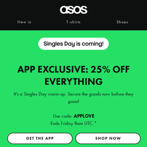 App only: 25% off everythinggg 📲