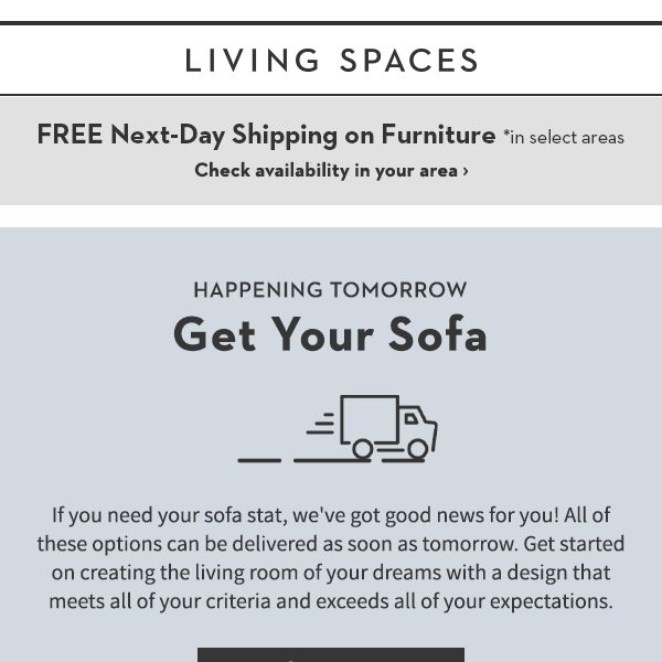 Your NEW Sofa | Delivered Tomorrow!