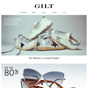 Golden Goose: Limited Women’s Styles | Up to 80% Off Tom Ford & More Designer Eyewear