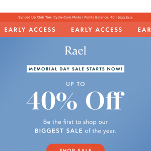 Early Access: Up to 40% OFF Sitewide 🎉