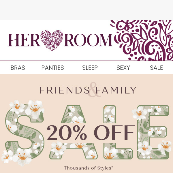 20% Off Thousands of Styles | Friends & Family Sale