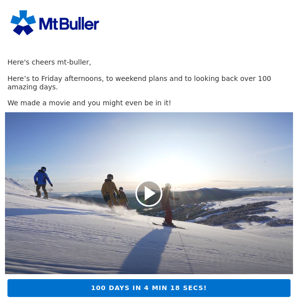 It’s time for a Friday video Mt Buller - and a reminder