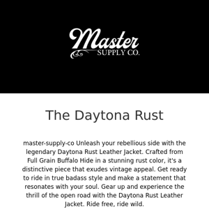 🏍️   Master Supply Co Ignite Your Ride: Introducing the Daytona Rust - Unleash Your Inner Rebel!