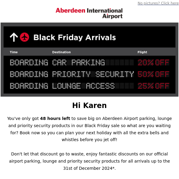 Your Black Friday discount is waiting Aberdeen Airport 🏷️