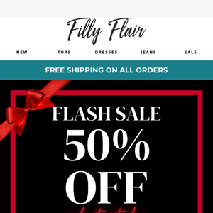 ⚡ Final Hours: FLASH sale 50% off select styles ⚡