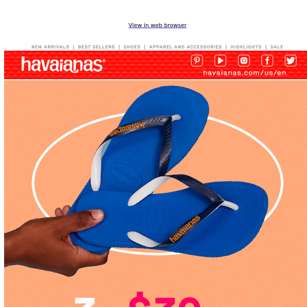 Ending tomorrow: 3 for $30 Sale - Havaianas US