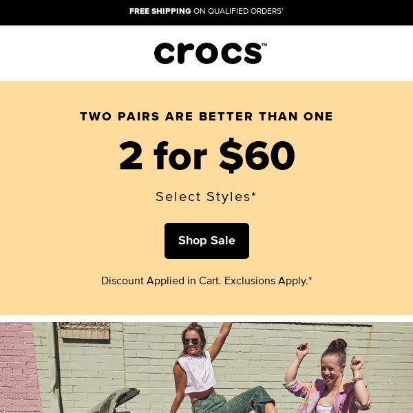 2 for $60: Crocs on the double!