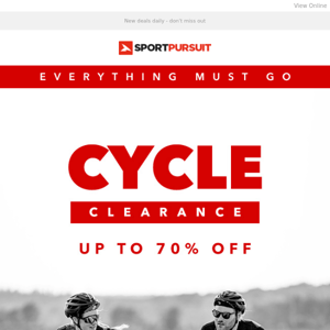 Cycle CLEARANCE - Everything Must Go