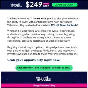 Gift Your Loved One With 30% OFF TipRanks Premium