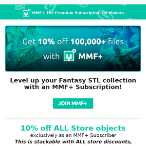 10% off ALL MyMiniFactory Objects! 🤯
