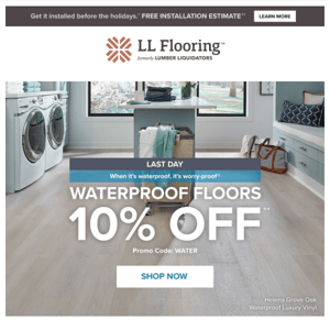 LAST CHANCE to save big on waterproof flooring!