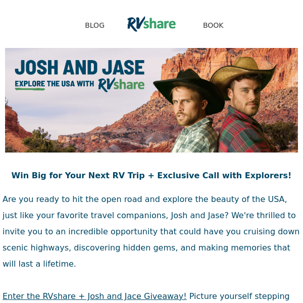 Journey Like Josh and Jase: Enter to Win $1,000 Towards an RV Rental