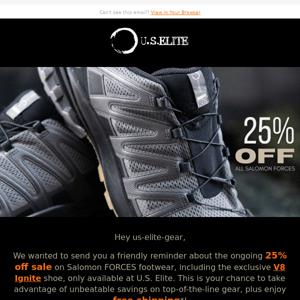 Exclusive Offer: 25% Off the V8 Ignite Shoe - Limited Time Only at U.S. Elite!