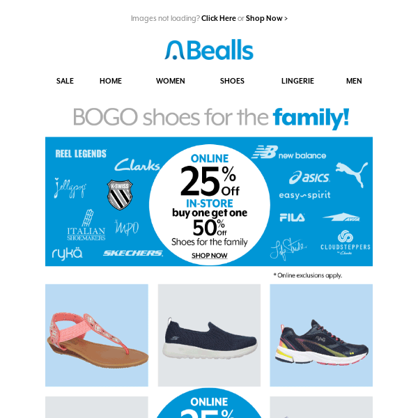 BOGO 50% OFF Shoes for the family! - Stage