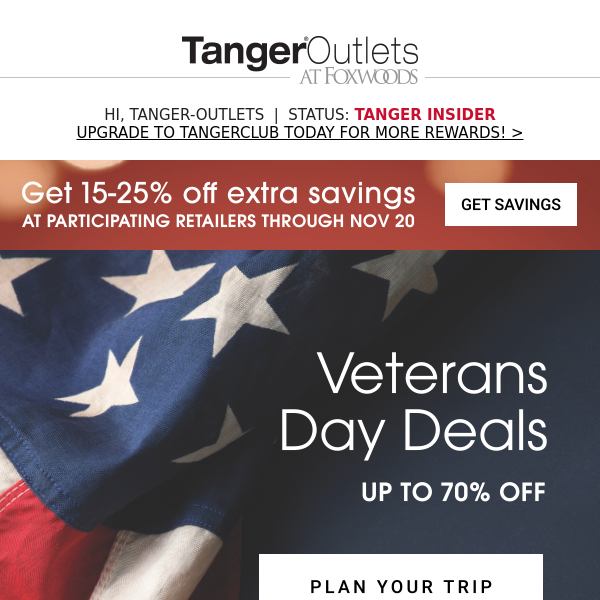 Save up to 70% with Veteran's Day Deals (now - this weekend)!