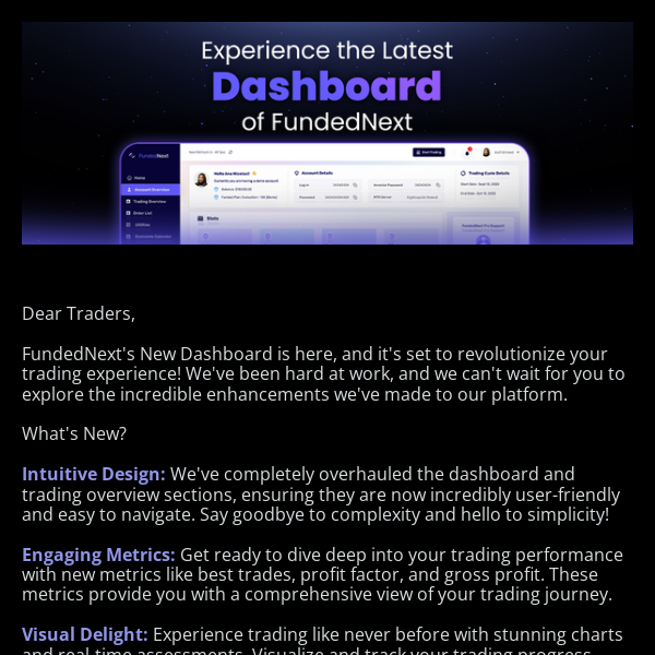 Experience the Future of Trading with FundedNext's Latest Dashboard!