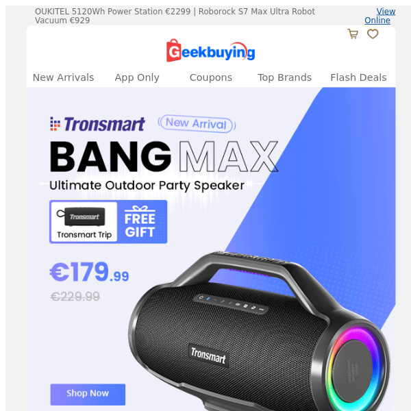 Tronsmart Bang Max Speaker 130W Party Speaker with 3 Way Sound System, Sync  Up 100+ Speakers, APP Control, Guitar/Mic Input