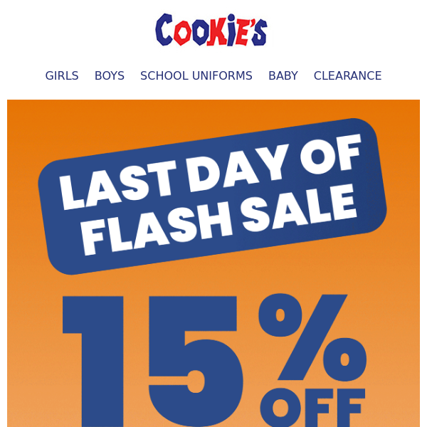 Final Day To Save 15% OFF Sitewide