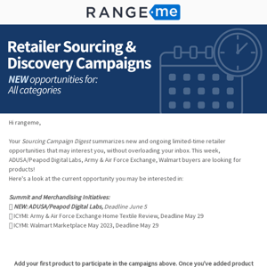🗓 [Sourcing digest for None] Don’t miss these limited-time retailer opportunities