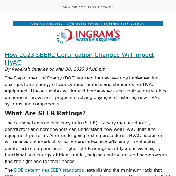 New Article from Ingrams Water & Air