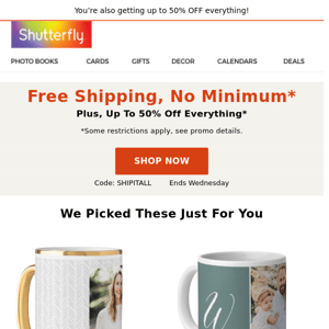 Alert: You’ve secured complimentary shipping – NO MINIMUM
