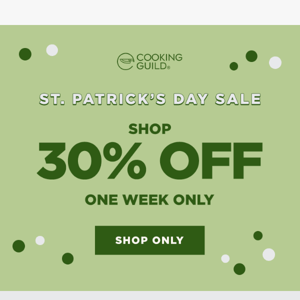 St Patrick's Day sale starts now!