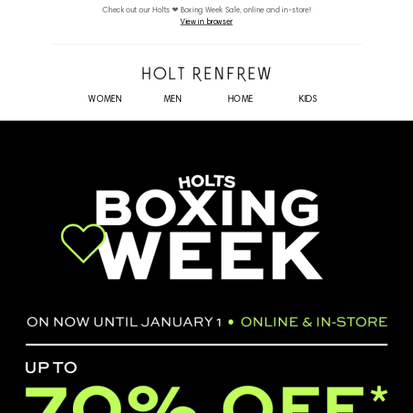 Holts ❤ Boxing Week | Find those Big Designer Names Now
