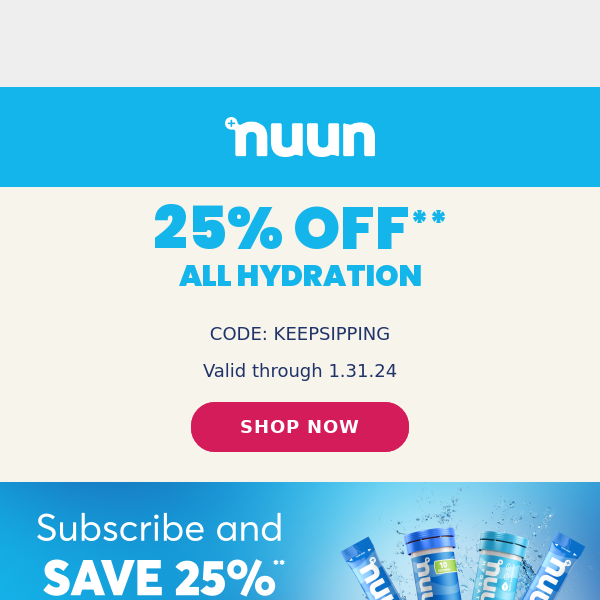 Muuv fast⏳ Last chance! 25% off ALL hydration