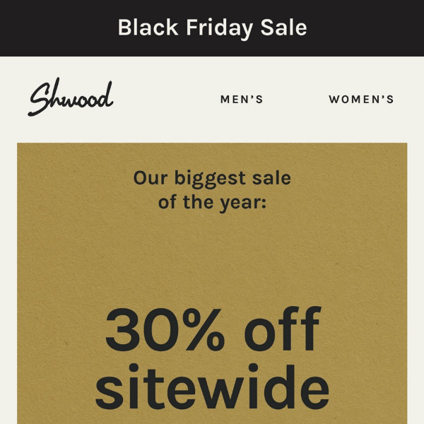 30% Off Sitewide Starts Now