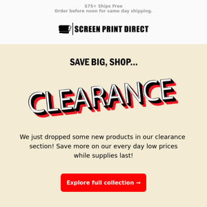Save BIG, Shop Clearance...