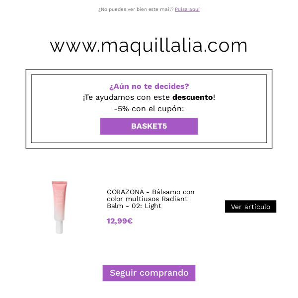 Maquillalia, 🧺 Tu cesta te trae una sorpresa...🎁 ¡DESCUENTAZO!