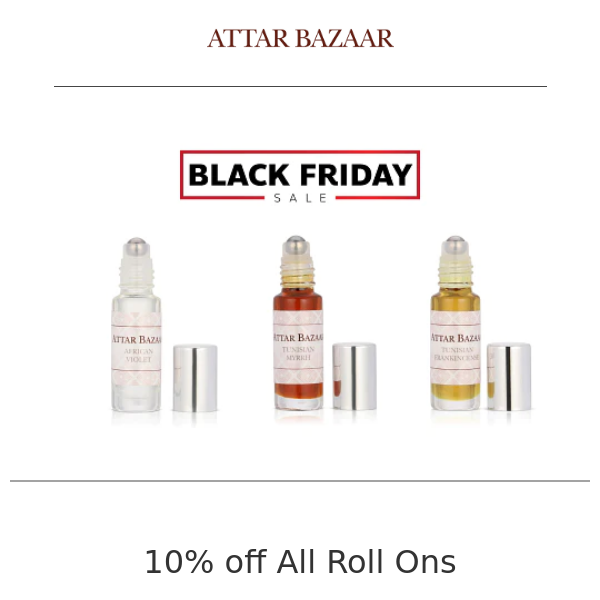 EARLY BLACK FRIDAY DEAL: 10% off New 5ml Roll On Bottles!