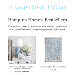 🩷 Hamptons Home' Bestsellers This Week