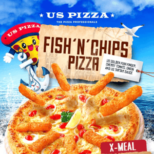 US Pizza Malaysia, Dive into a Sea of Taste with our Fish and Chips Pizza Promo Set!