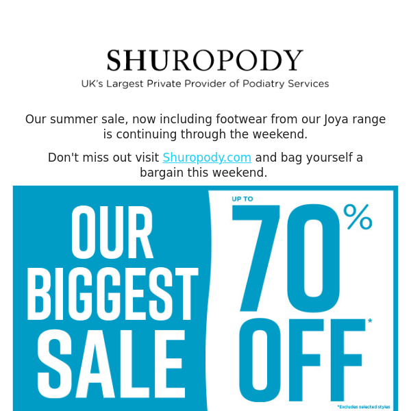 Shuropody Summer Sale now with added Joya !