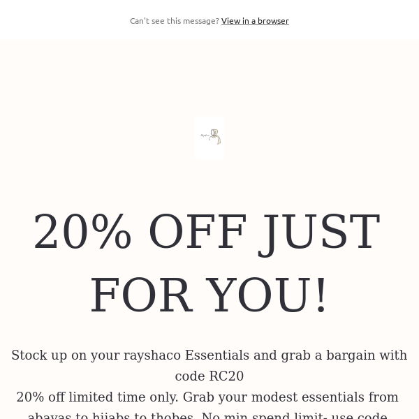 20% OFF JUST FOR YOU!