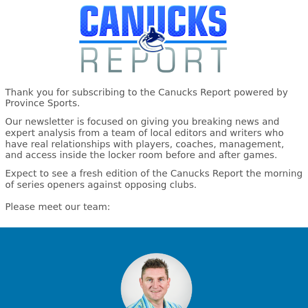 Welcome to the Canucks Report